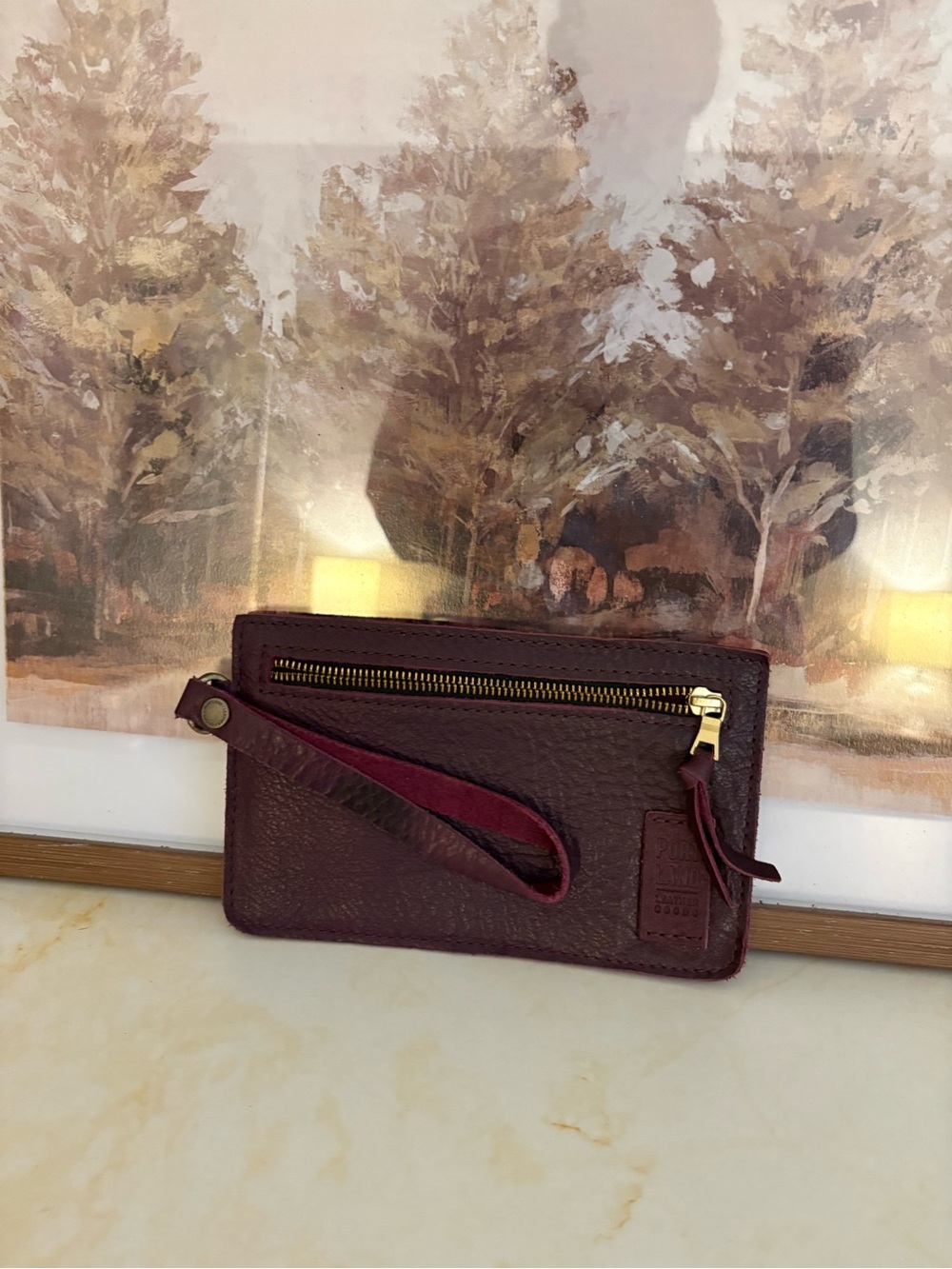 Portland Leather Deep Purple Wristlet Wallet